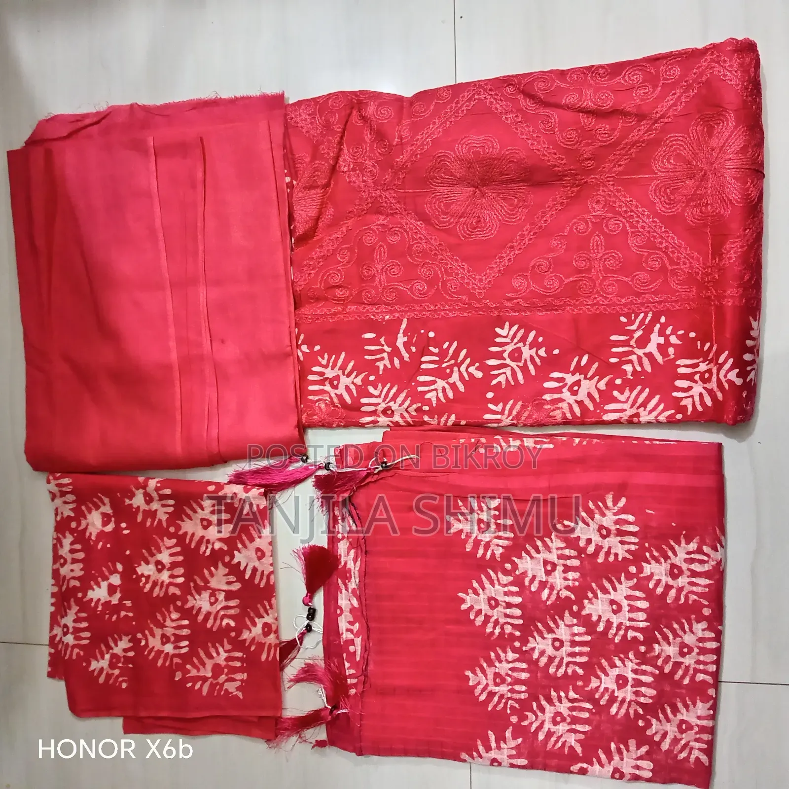 Three Piece Batik Suter Kazer/ থ্রি পিছ বাটিক সুতার কাজের