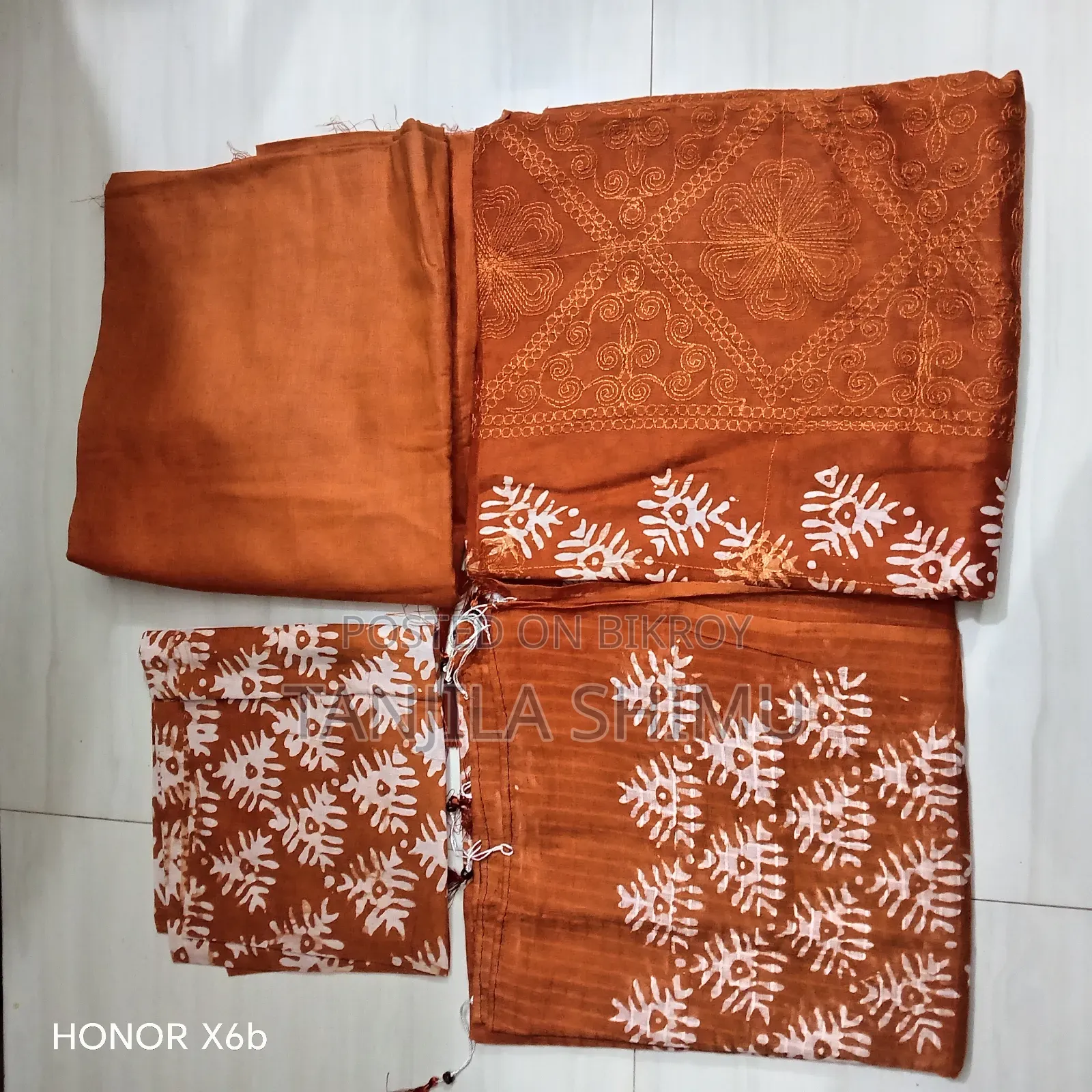 Three Piece Batik Suter Kazer/ থ্রি পিছ বাটিক সুতার কাজের