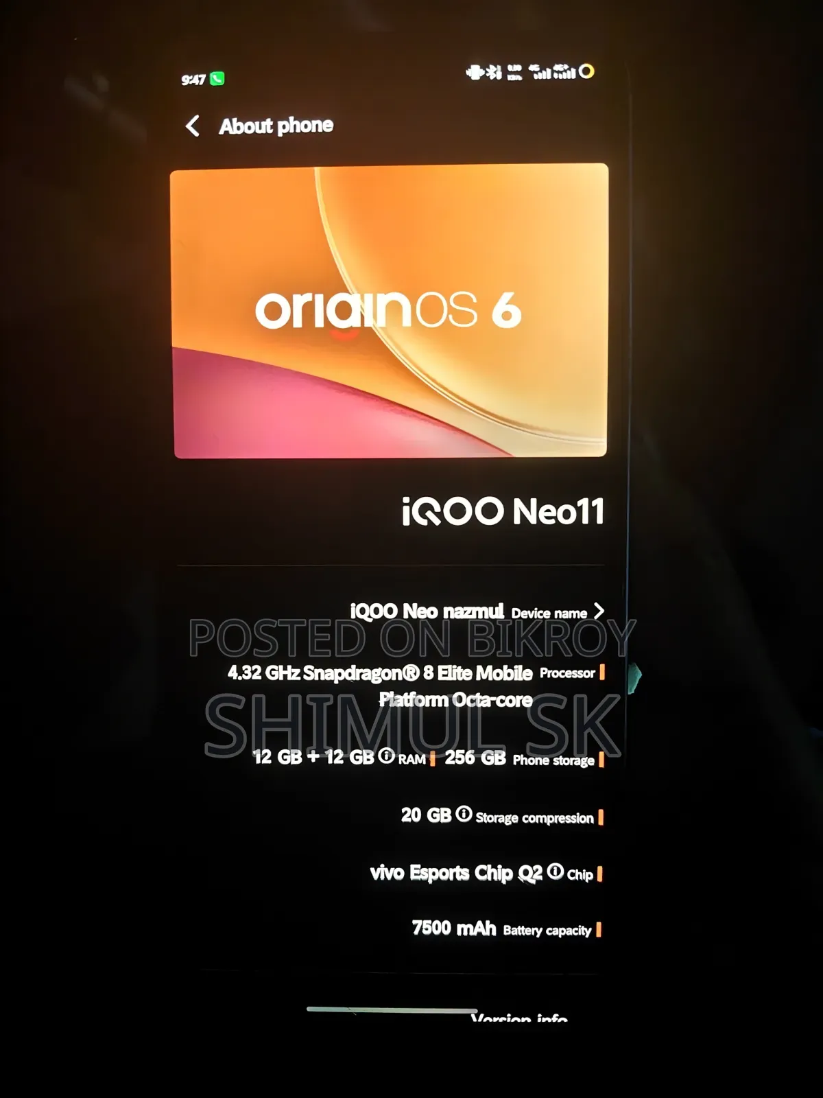 New iQOO Neo11 256 GB Purple