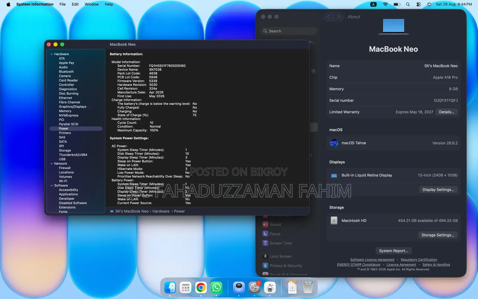 Laptop Apple MacBook Neo 2026 8GB SSD 512GB