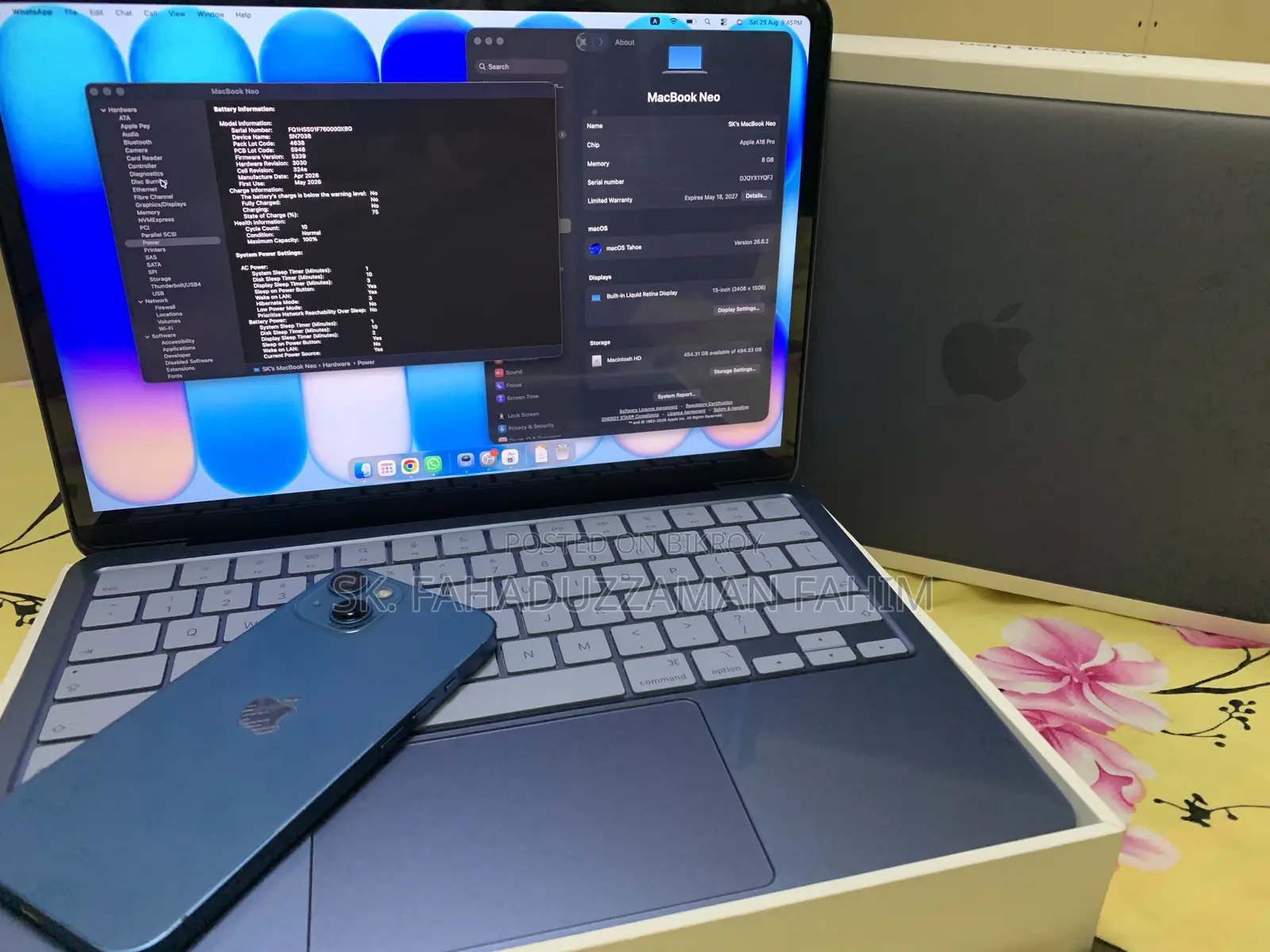 Laptop Apple MacBook Neo 2026 8GB SSD 512GB