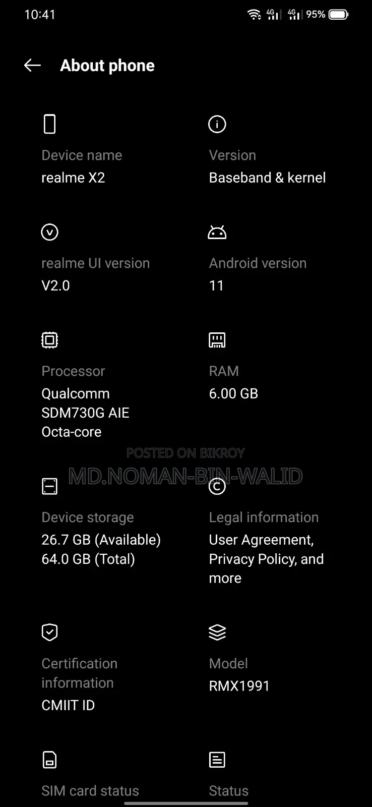 Realme X2 64 GB Blue