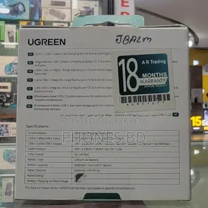 Ugreen PB727 Nexode 10000mAh 55W Power Bank With Built in Cable