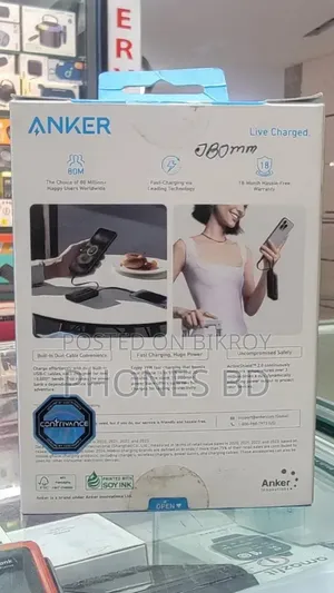 Anker Zolo 10000mAh 35W Power Bank With Built-in Dual Type-C Cable