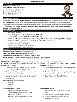 Computing & IT CV
