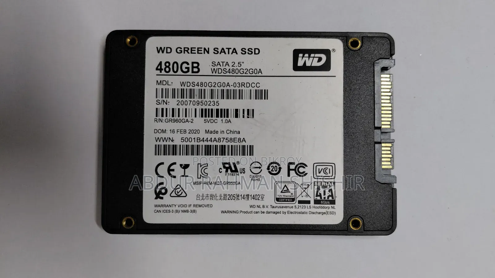 480 Gb SSD Card for Sale