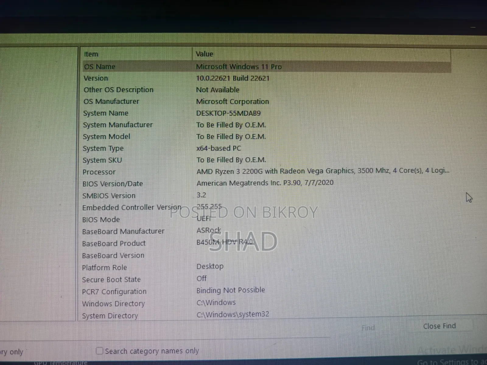 Desktop Computer HP 12GB AMD Ryzen 3 HDD+SSD 640GB