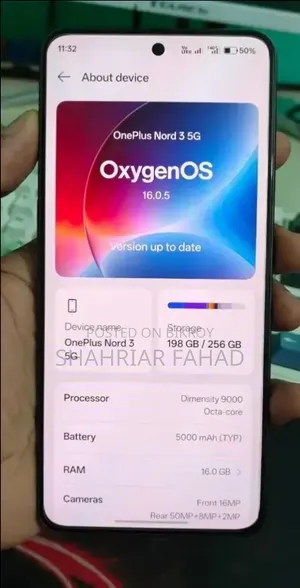 ওয়ানপ্লাস নর্ড ৩ ২৫৬ জিবি ব্ল্যাক