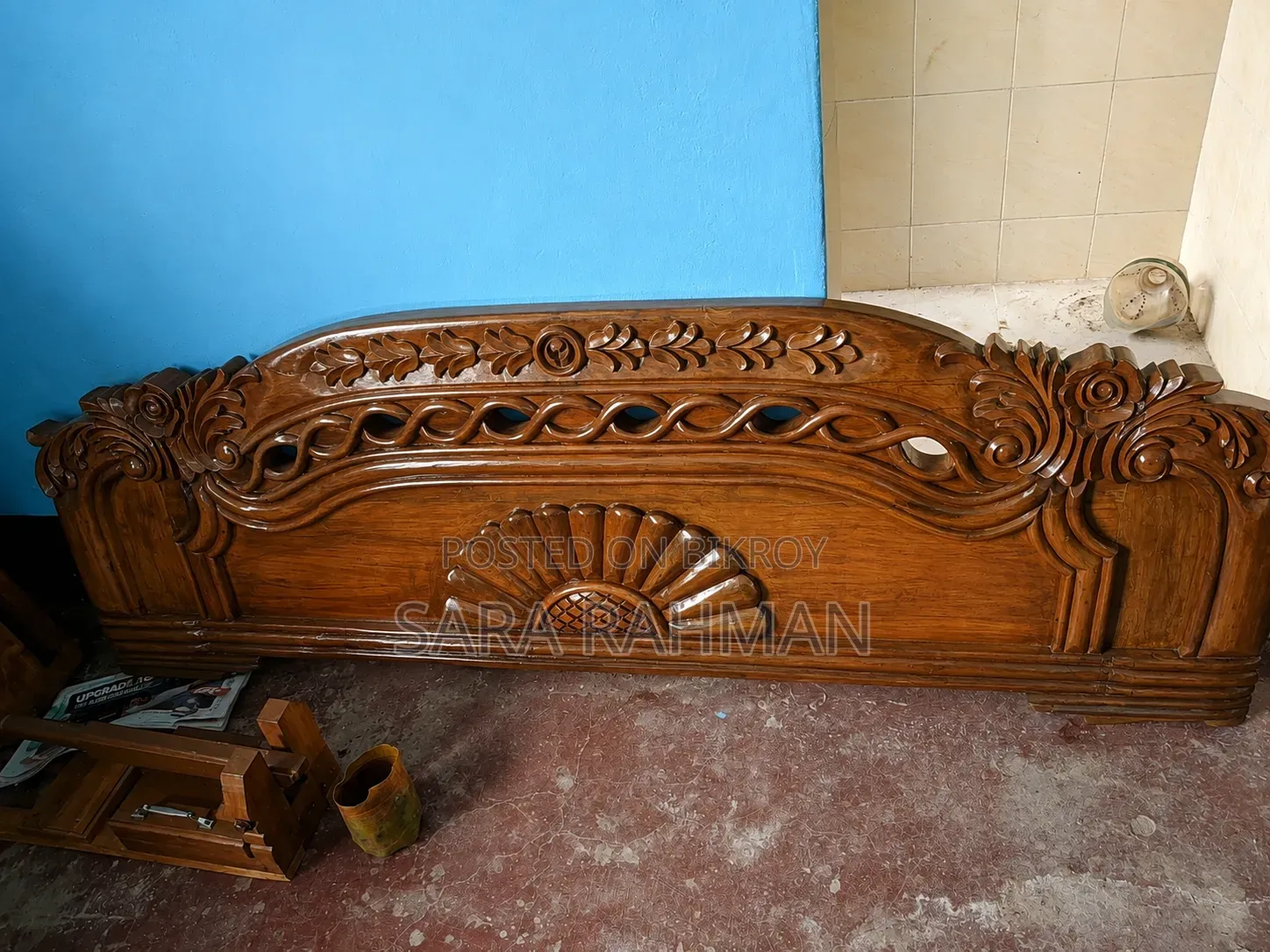 ১০০%অরিজিনাল সেগুন কাঠের খাট(কিং সাইজ)100% Original Teak Wood Bed