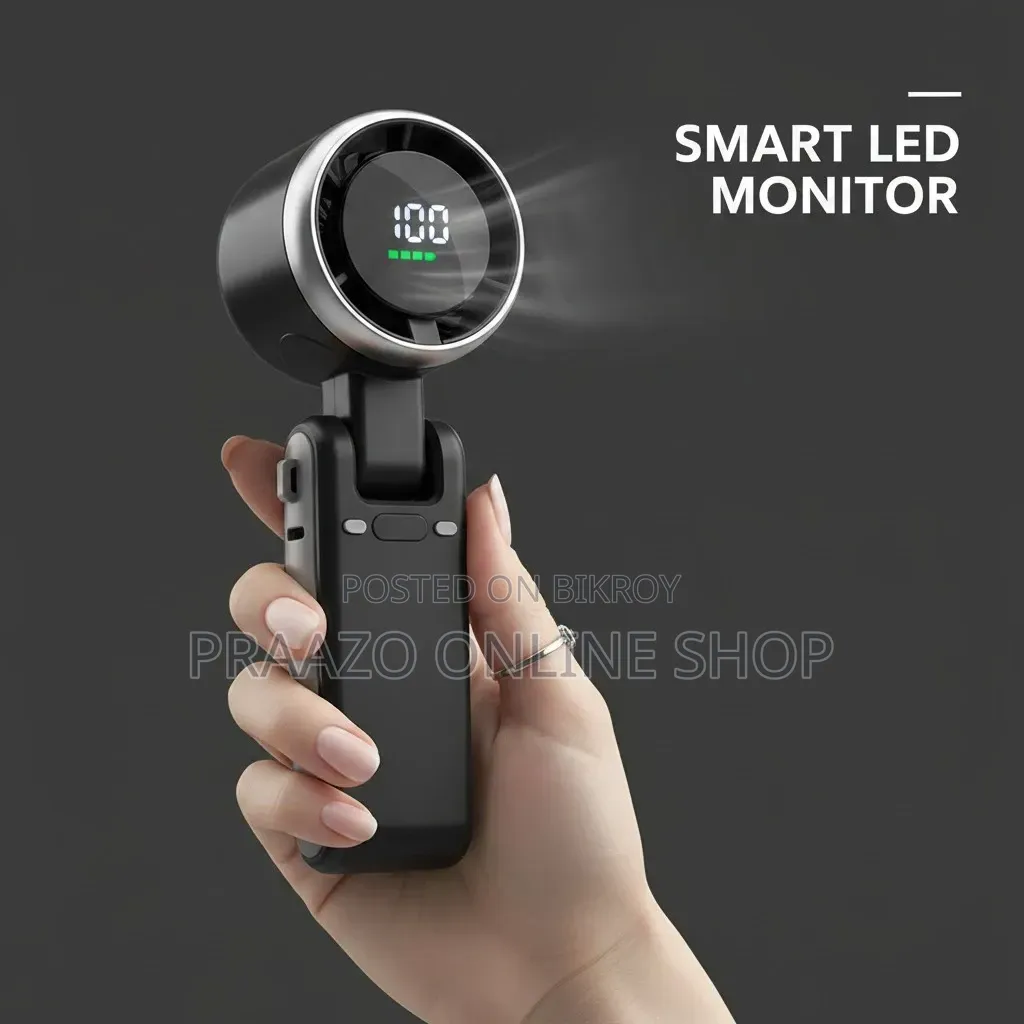 Portable High-Speed Turbo Handheld Fan With LED Display