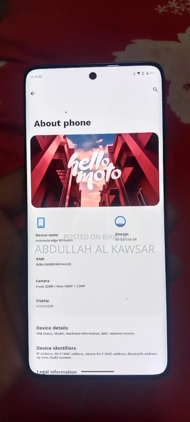 Motorola Edge 60 Fusion 256 GB Gray