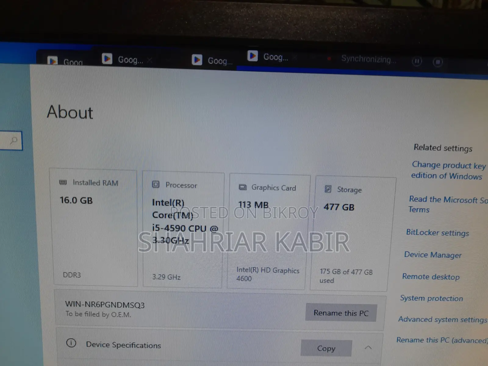 Desktop Computer 16GB Intel Core i5 HDD+SSD 128GB