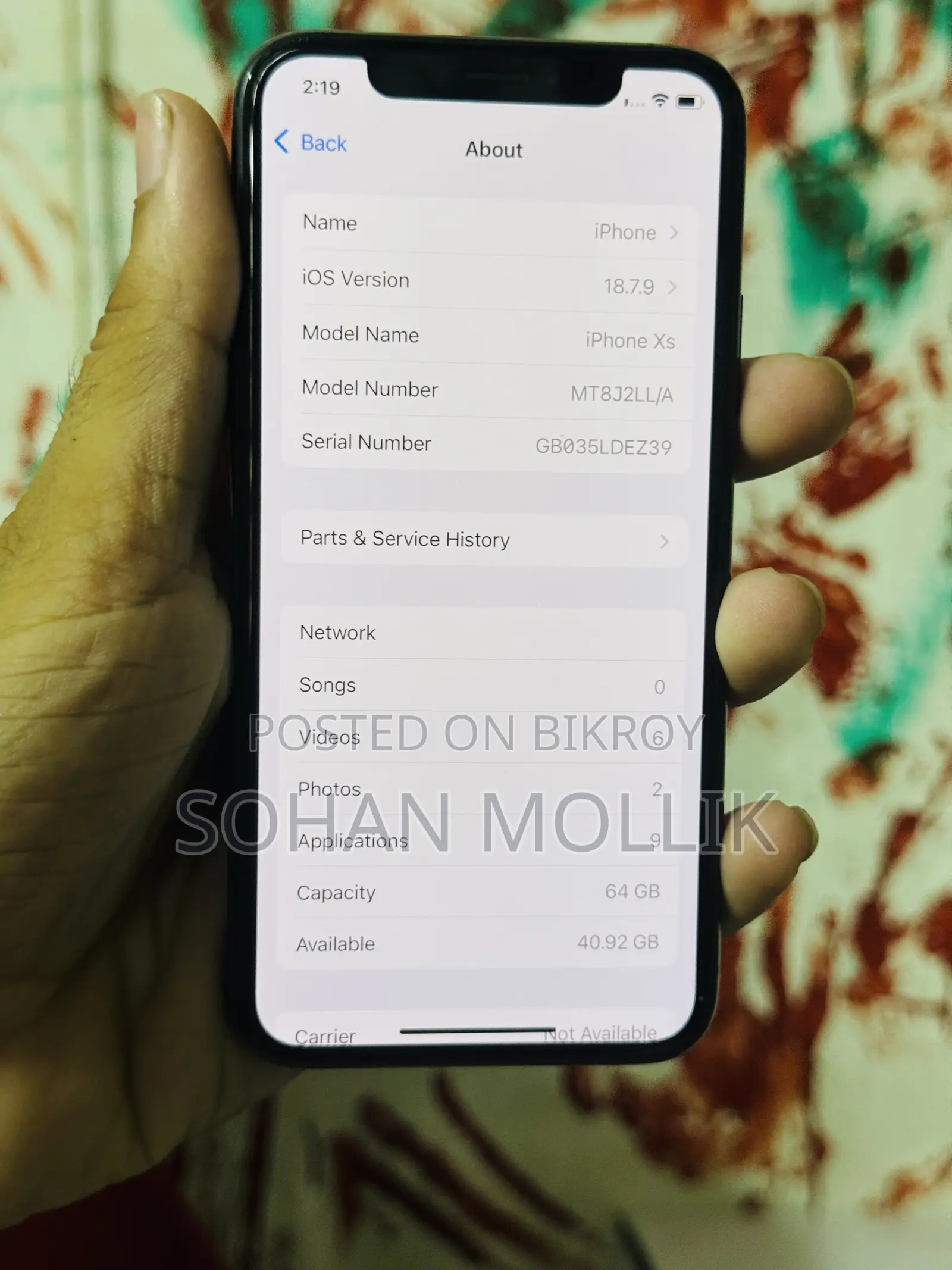 Apple iPhone XS 64 GB Black
