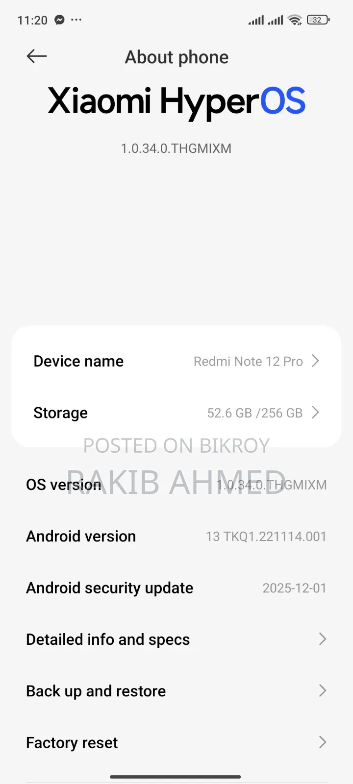 Xiaomi Redmi Note 12 Pro 4G 256 GB Black