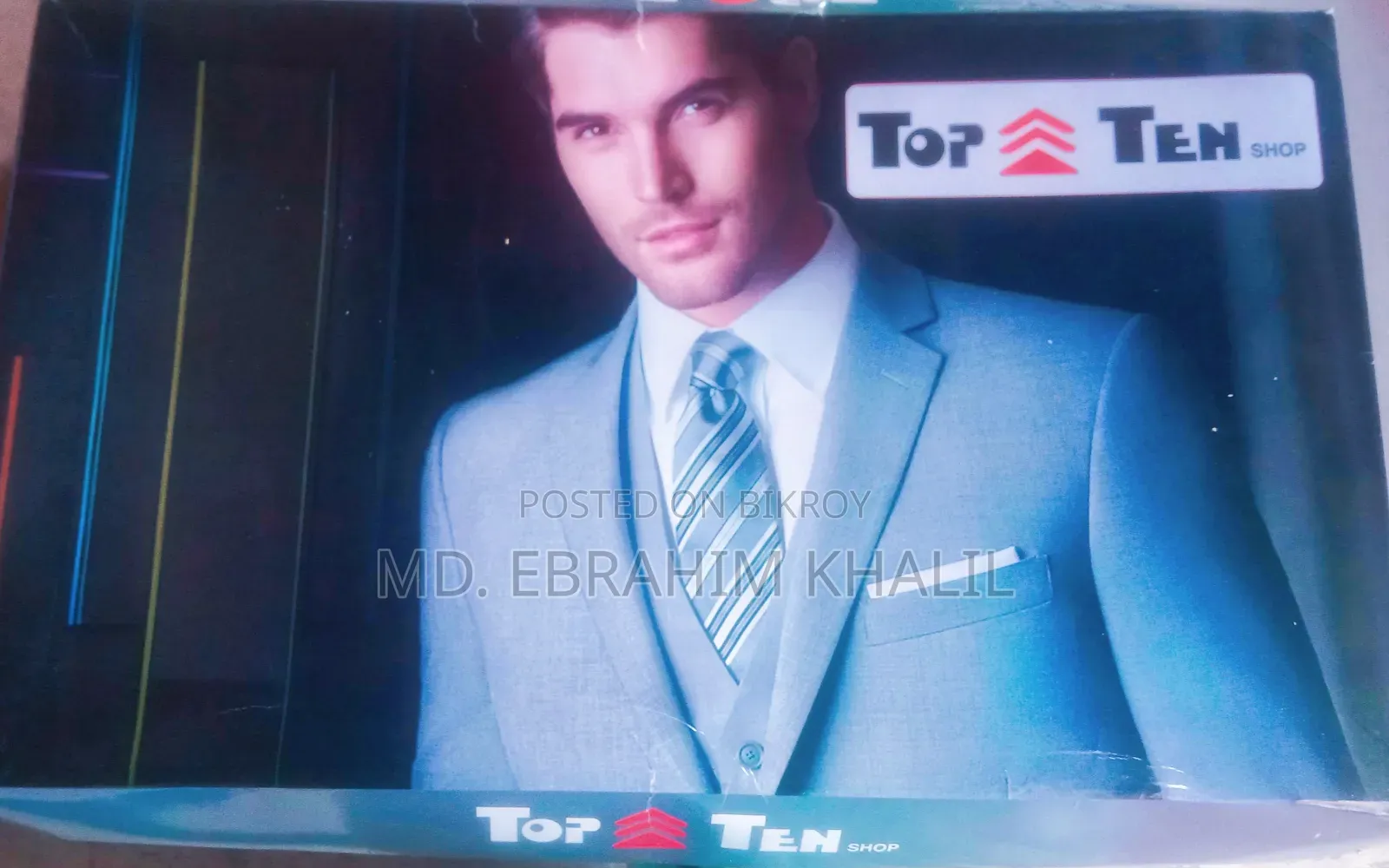Top Ten Brand Royal Blue Suit Fabric / Unstitched Full Suit Fabric