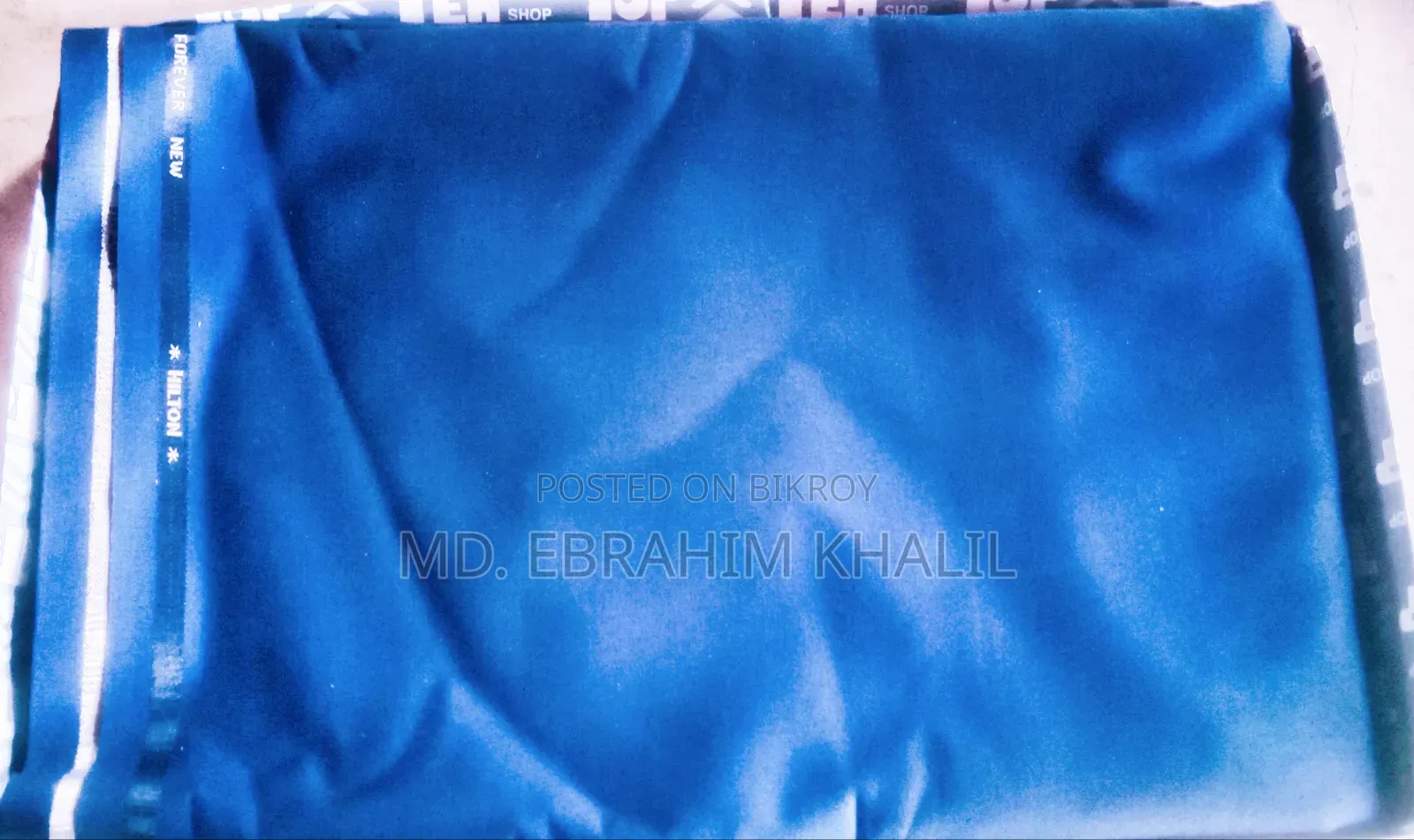 Top Ten Brand Royal Blue Suit Fabric / Unstitched Full Suit Fabric