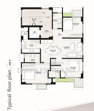 1530 Square Feet Apartment Sale at Bashundhara RA