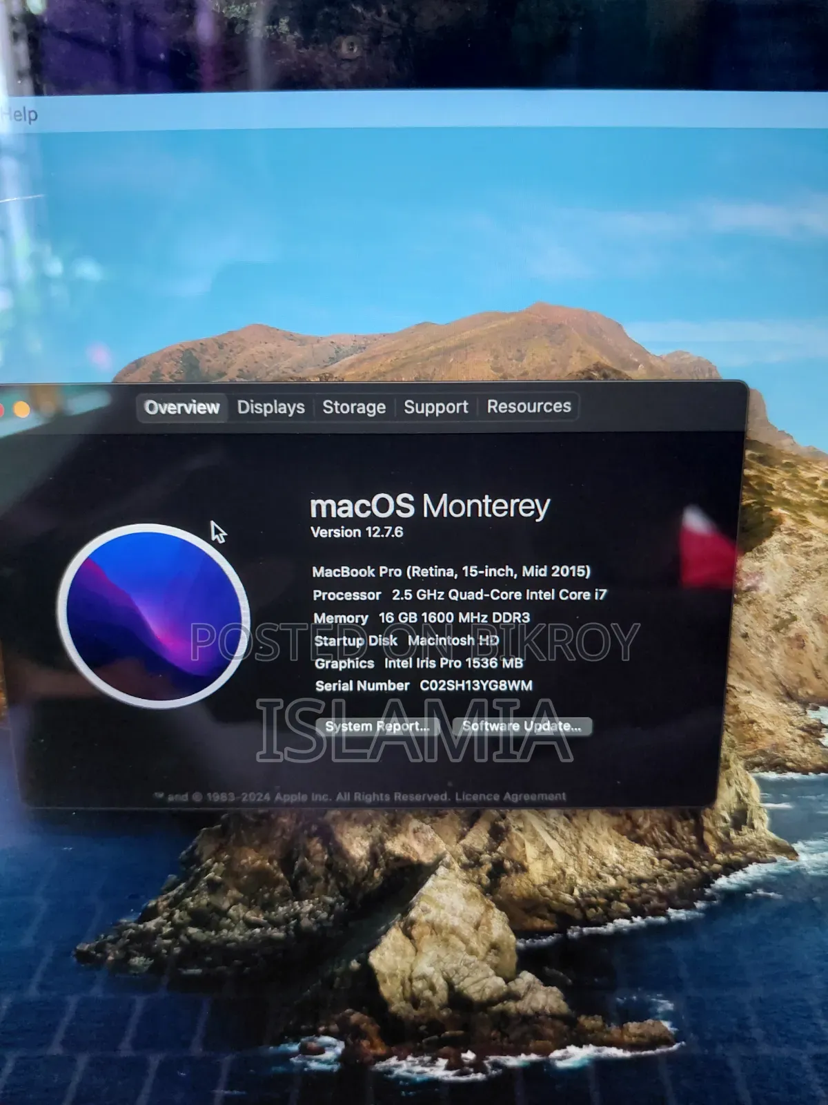 Laptop Apple MacBook 2015 16GB Intel Core i7 SSD 500GB
