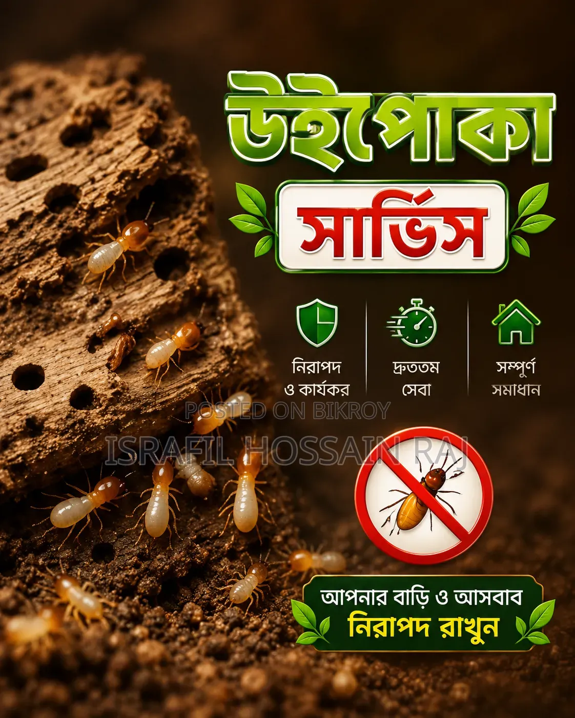উইপোকা দমনে ১০০% গ্যারান্টিযুক্ত পেস্ট কন্ট্রোল সার্ভিস - ঢাকা