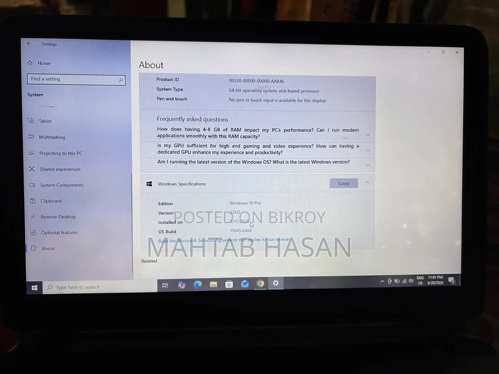 Laptop HP Pavilion 15 4GB Intel Core i3 HDD 128GB