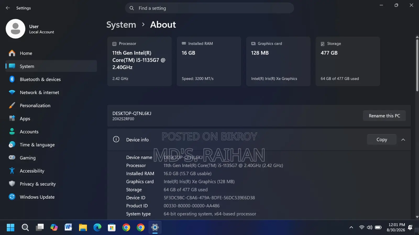 Laptop Lenovo ThinkPad L14 16GB Intel Core i5 SSD 1T