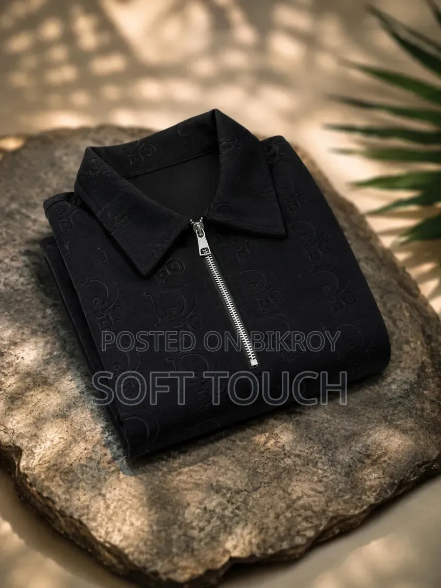 Monogram Quarter-Zip Polo Shirt