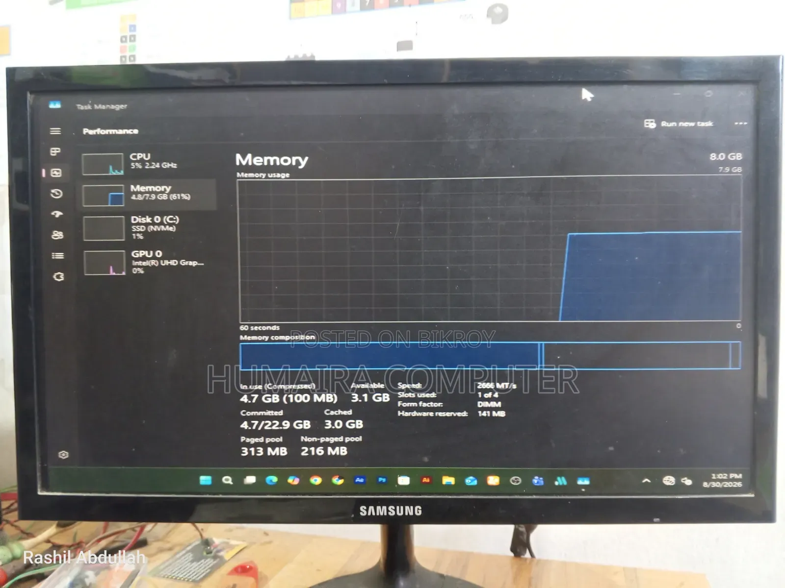 Desktop Computer Gigabyte 8GB Intel Pentium SSD 256GB