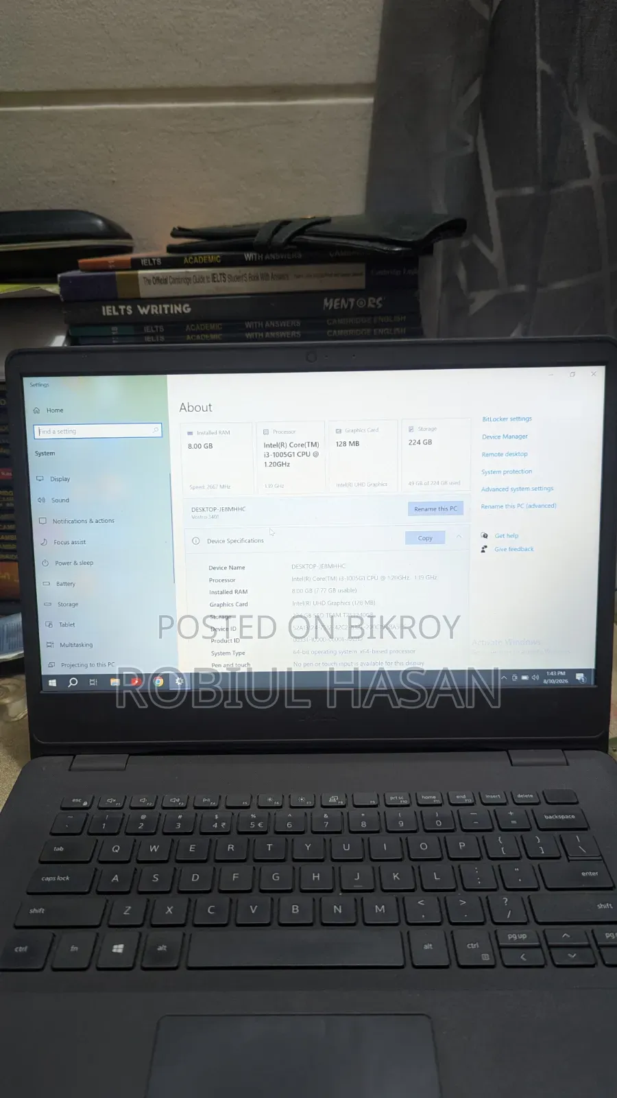 Laptop Dell Vostro 3400 8GB Intel Core i3 HDD+SSD 256GB
