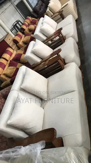 নিম কাঠের সোফা ২+২+১ সলিট ৪"ফোম কঠন কাপড়