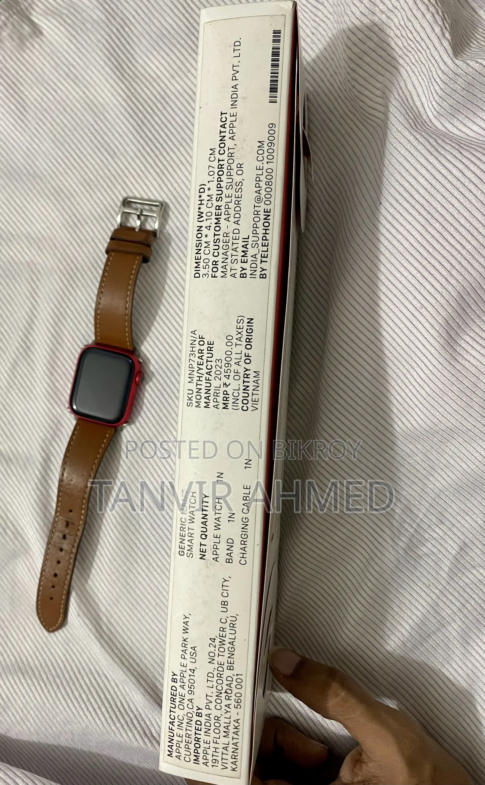Apple Watch Series 8, 41MM, Red Aluminum Case