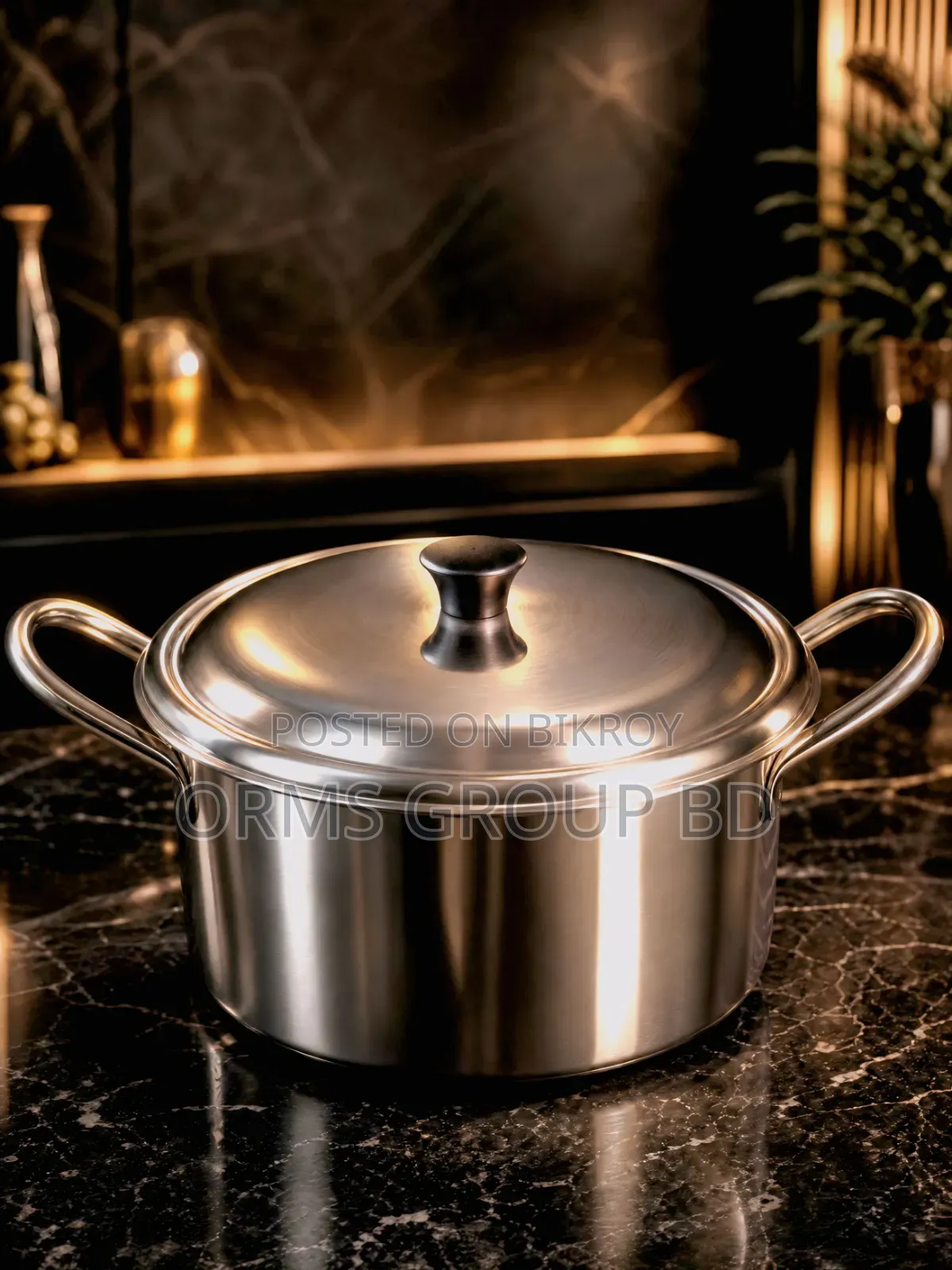 Stainless Steel Induction Sauce Pot With RQ and Handle - 24cm- Silver