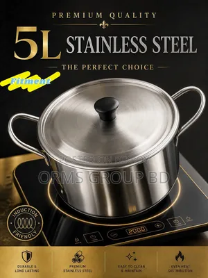 Stainless Steel Induction Sauce Pot With RQ and Handle - 24cm- Silver