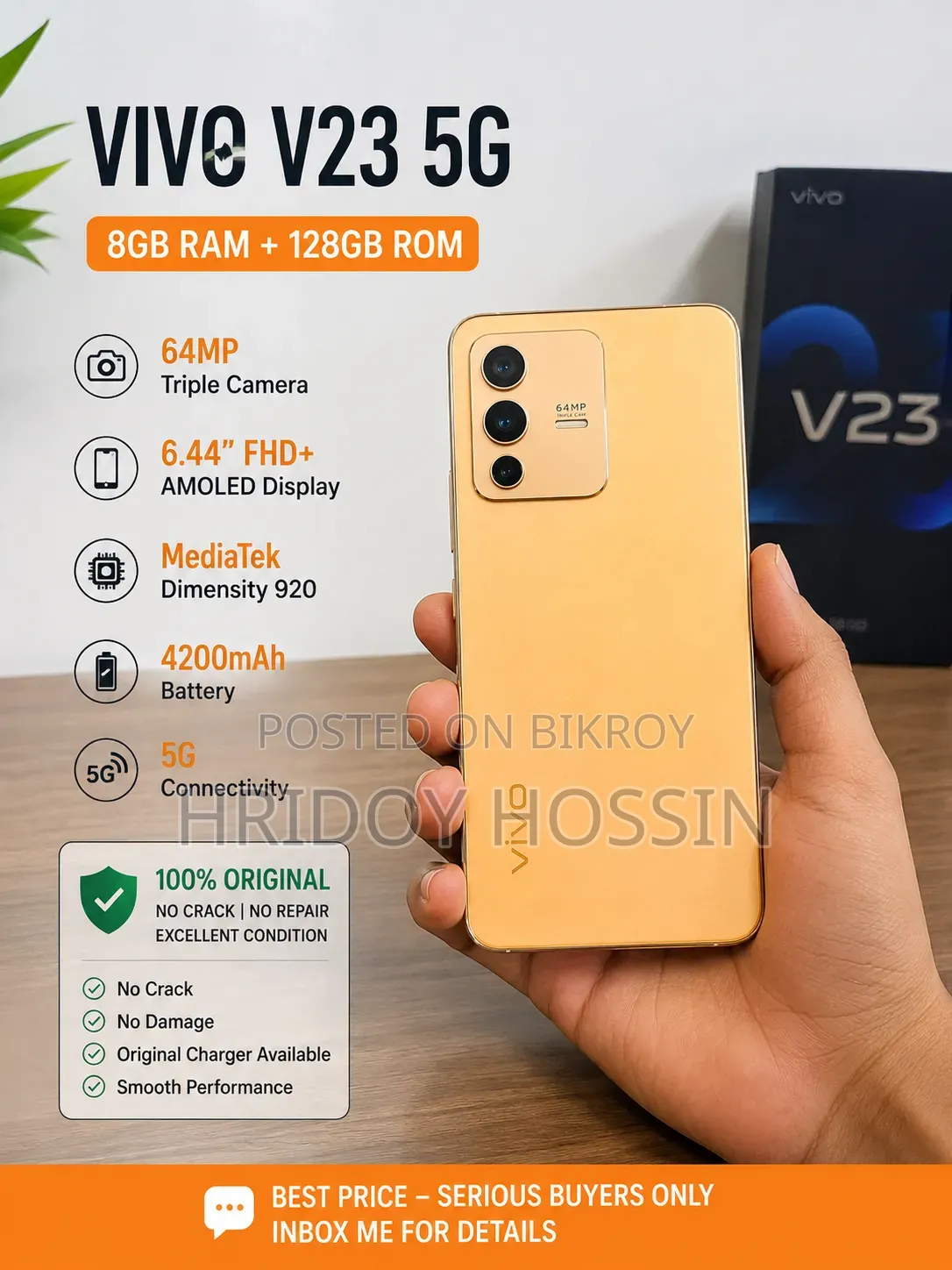 Vivo V23 5G 128 GB Gold