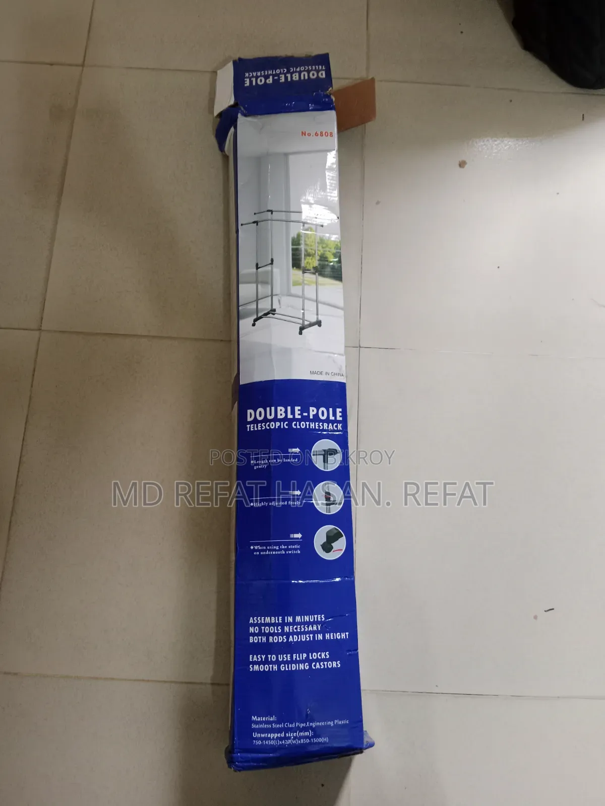 Double Pole Telescopic Clothes Rack .