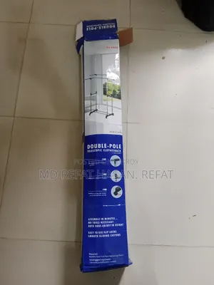 Double Pole Telescopic Clothes Rack .