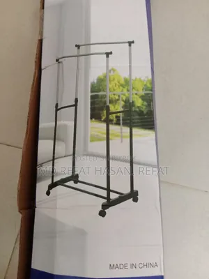 Double Pole Telescopic Clothes Rack .