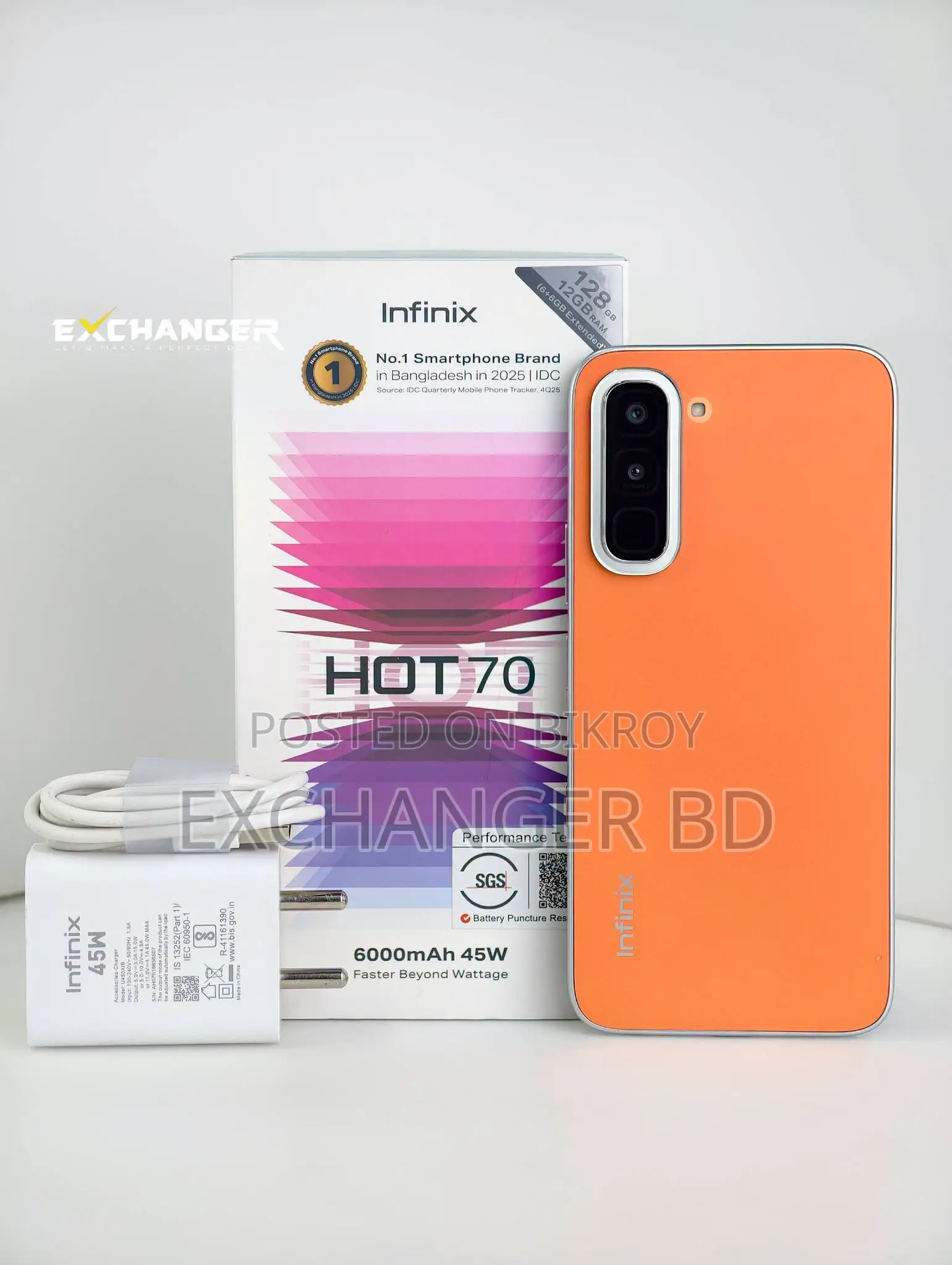 Infinix Hot 70 128 GB Orange