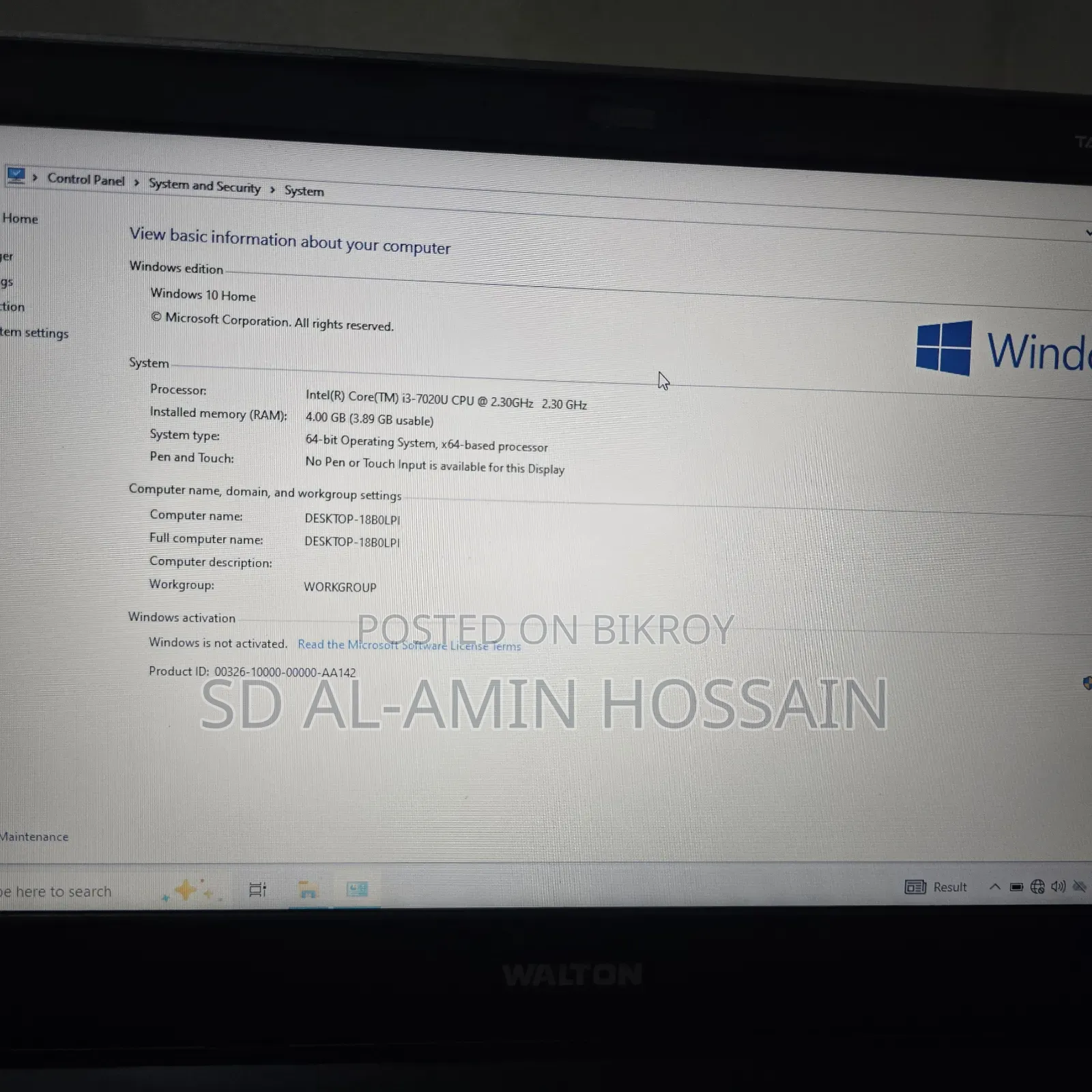 Laptop 4GB Intel Core i3 HDD 512GB