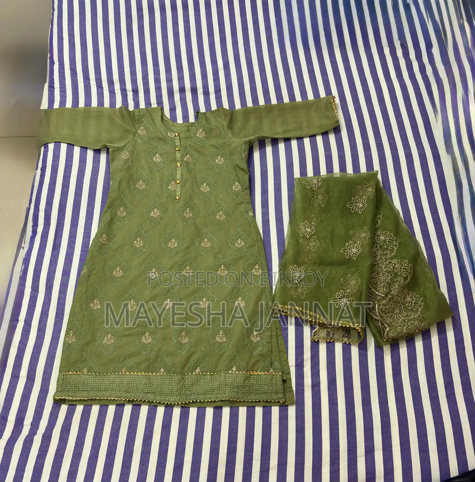 Olive Green Colour Two Piece