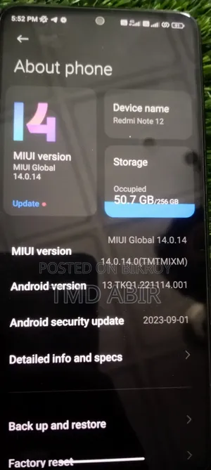 Xiaomi Redmi Note 12 256 GB Black