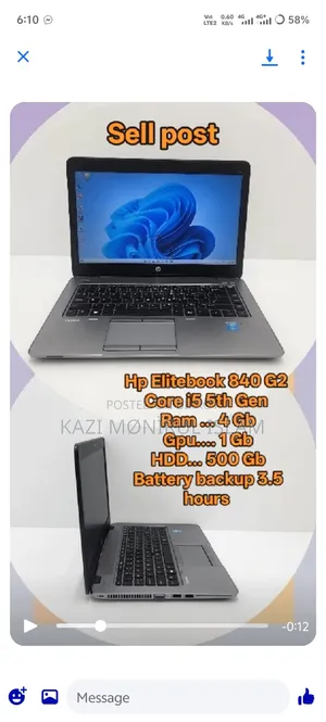 Laptop HP EliteBook 840 G2 4GB Intel Core i5 HDD 500GB