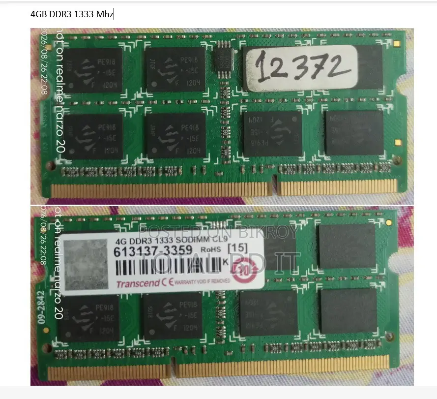 Used 4gb DDR3 1333 MHZ RAM