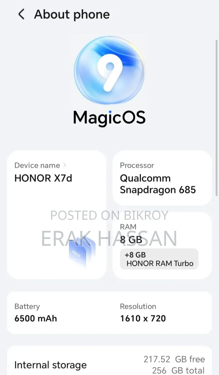 Honor X7d 256 GB Bronze