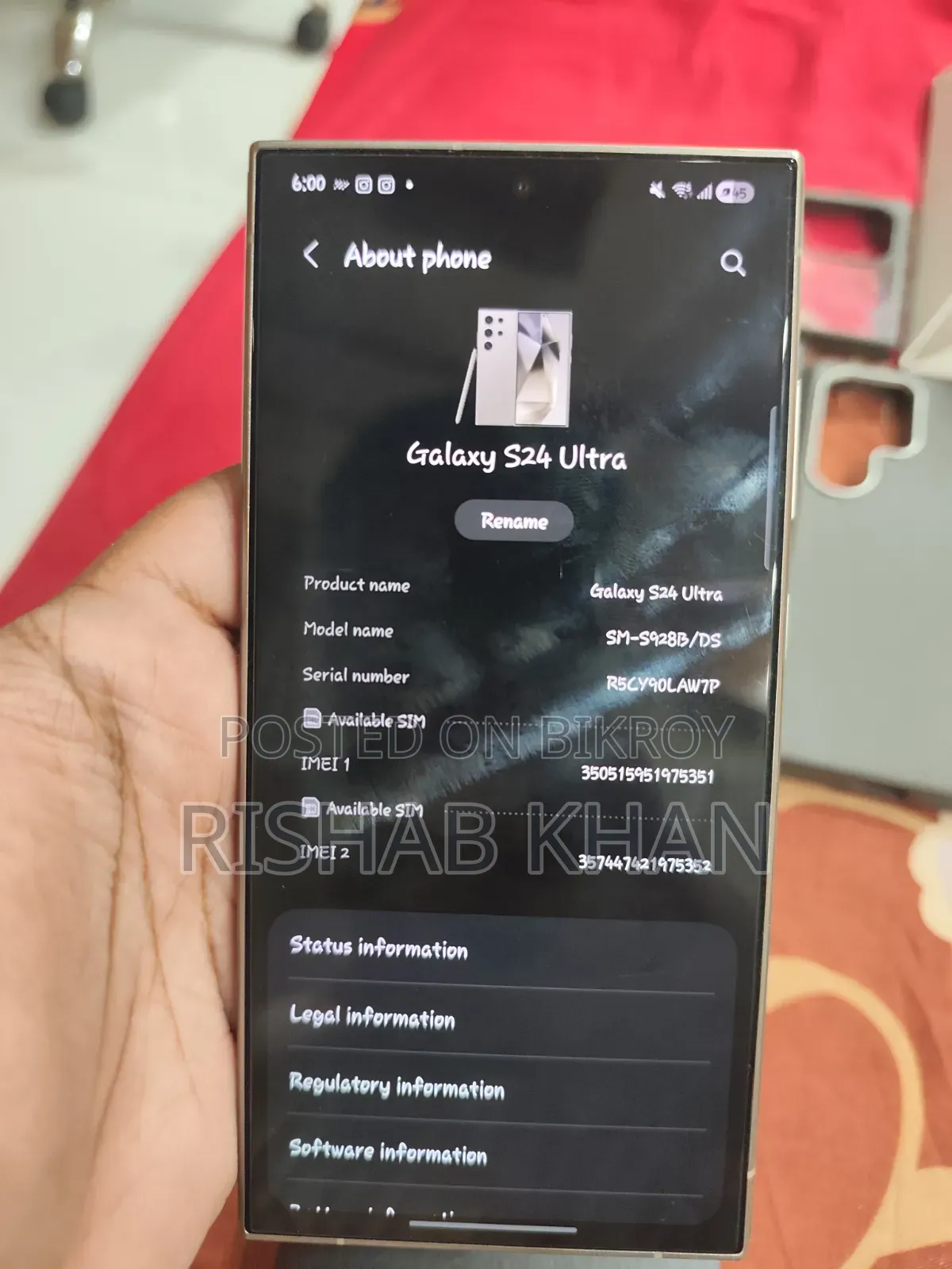 Samsung Galaxy S24 Ultra 256 GB Graphite