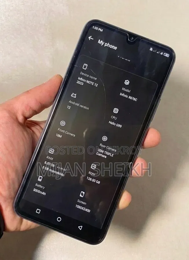 ইনফিনিক্স নোট ১২ ১২৮ জিবি সাদা