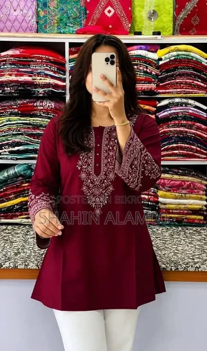 One Piece Ebmroidery Short Kurti