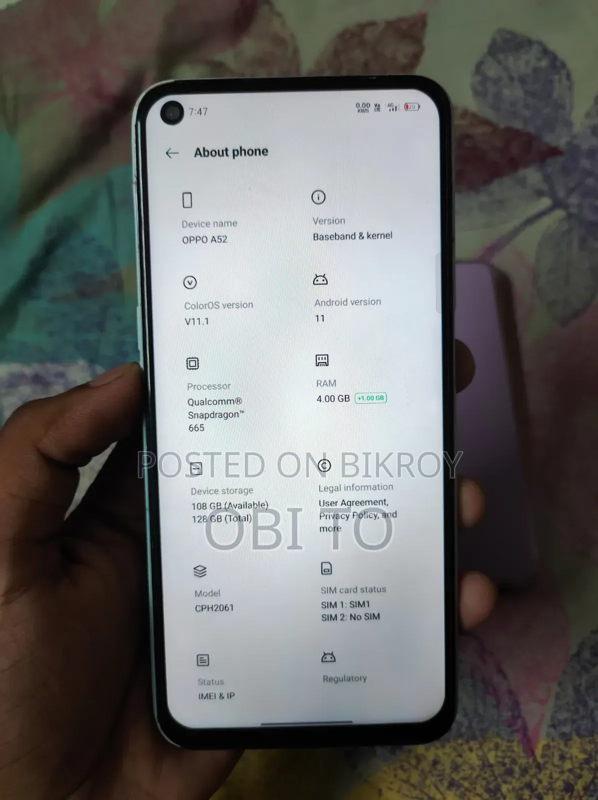 Oppo A52 128 GB Blue