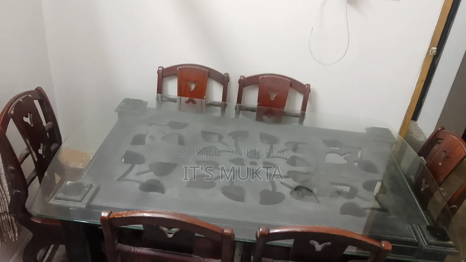 সেগুন কাঠের ৬ চেয়ারের ডাইনিং টেবিল