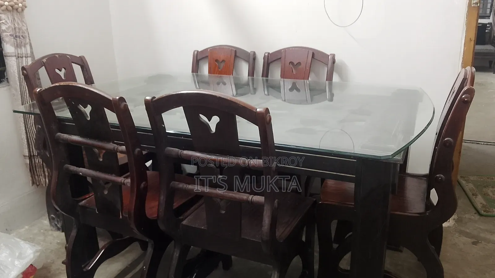 সেগুন কাঠের ৬ চেয়ারের ডাইনিং টেবিল