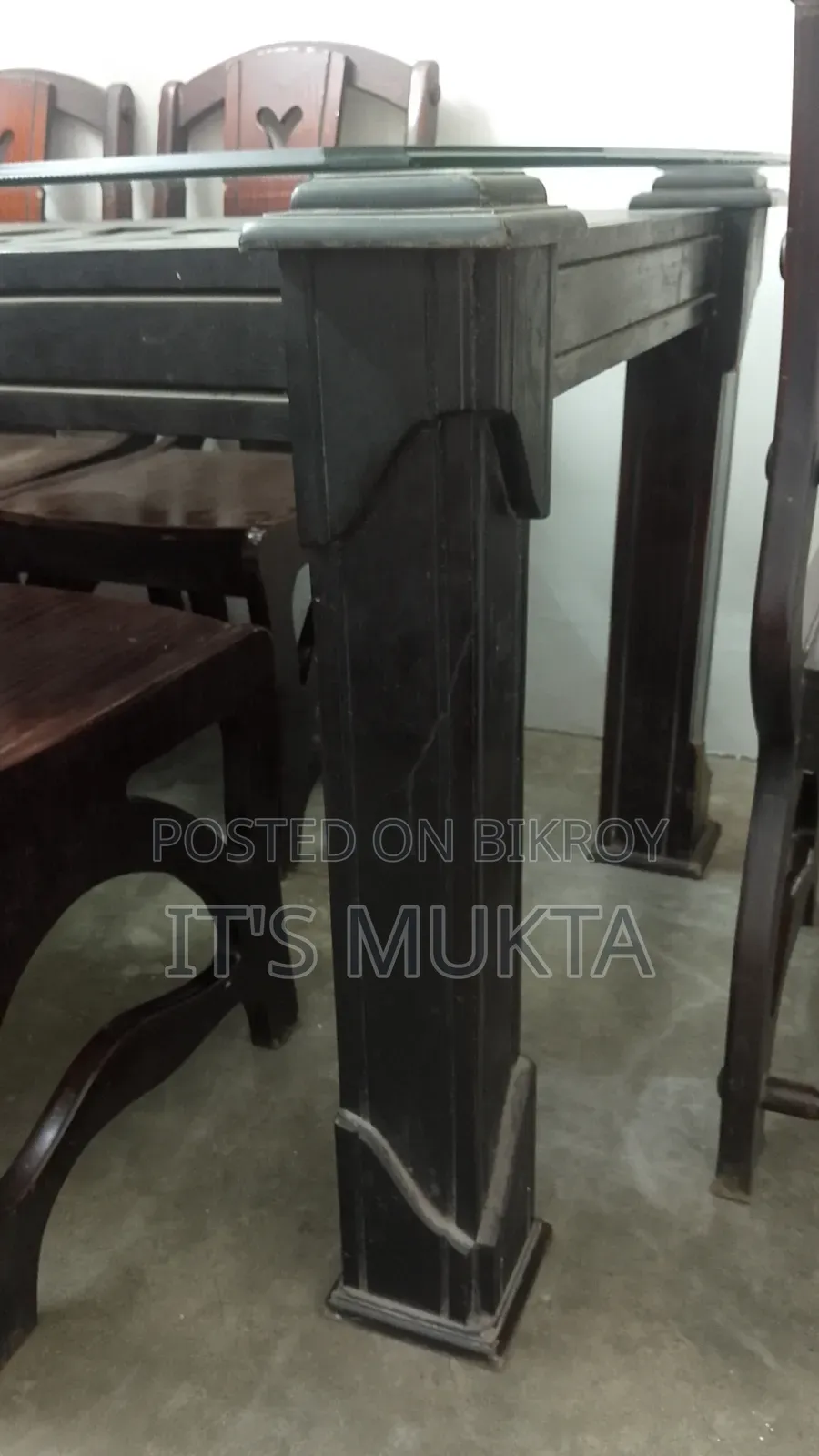 সেগুন কাঠের ৬ চেয়ারের ডাইনিং টেবিল
